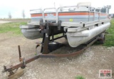 1987 Bass Buggy 20' Pontoon Boat, Humminbird Fish Finder,75Hp Chrysler Outboard Motor With Trailer