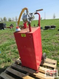 Rolling Diesel Fuel Shop Tank With Hand Pump