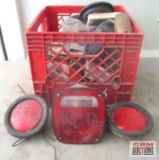 Crate of Assorted Automotive Lights *D7
