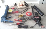 Hand Tools & Misc. Tape Measure, Wire Brush Cup, Tool Pouch, Lever Action Grease Gun & Misc. *D17