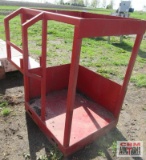 Red Metal Cage With Fork Pockets