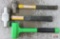3pc Hammer Set 1lb Dead Blow Mallet, 3lb Sledge & Ball Pein Hammer
