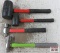 4pc Hammer Set Rubber Mallets & Ball Pein Hammers