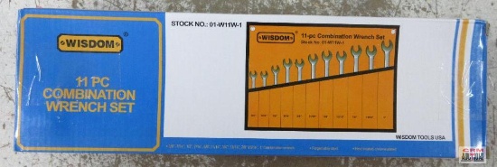 Wisdom 01-W11W-1 11pc SAE Combination Wrench Set (3/8" to 1") w/ Storage Pouch