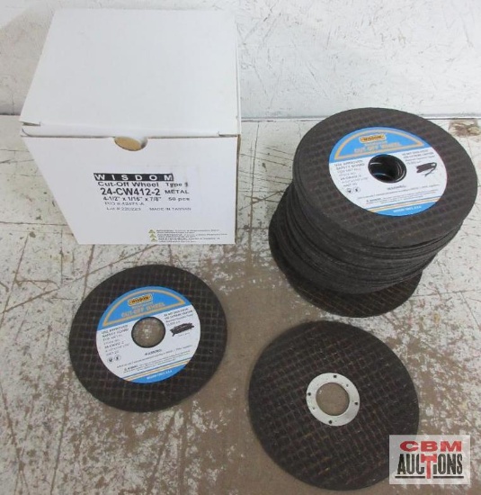 Wisdom 24-CW412-2 Cutt Off Wheels 4-1/2" x 1/16" x 7/8" - Box of 50(+/-)
