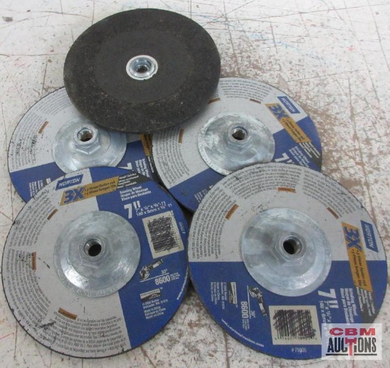 Norton 75905 Depressed Center Grinding Wheels 7" x 1/4" x 5/8"-11 - Set of 5