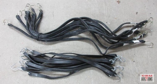 41" Black Rubber Bungee Cords w/ Hooks - Set of 10 21" Black Rubber Bungee Cords w/ Hooks - Set of