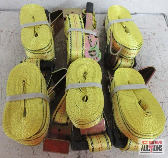 Universal Cargo 2" x 27' Ratchet Tie Down w/ Double Hooks - Set of 6
