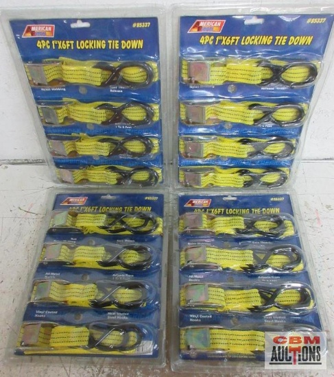 American Tool Exchange 85337 4pc 1" x 6' Locking Tie Down - Set of 4