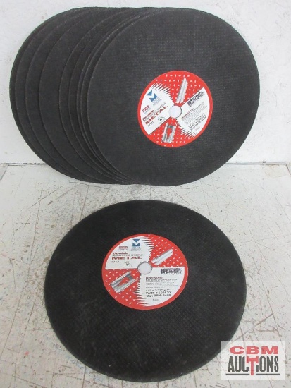 Mercer Abrasives 602020 Double Reinforced Metal Stud Wheels 14" x 3/32" x 1" - Set of 10