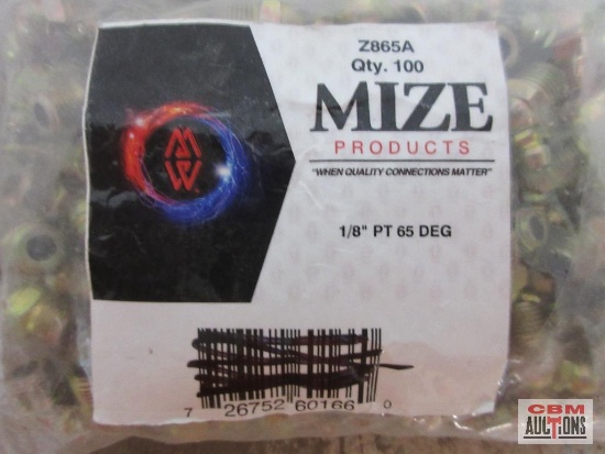 Mize Z865A 100pc 1/8" PT 65 Degree Grease Zerks