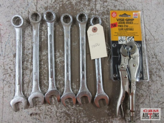 Vise-Grip LW7_ 7" Locking Wrench Metric Combination Wrenches 18mm - Set of 6