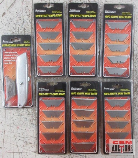 Super Values Retractable Utility Knife 10pk Utility Knife Blades - Set of 6