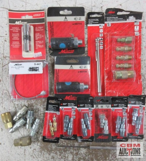 Milton Air Hose/Tire Supplies Tire Pressure Gauge, Male Couplers, Pick, Re-Capper Plugs,Coupler/Plug
