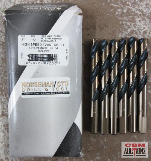 Norseman 1/2" High Speed Twist Drill Bits - Set of 6
