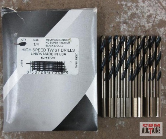 Norseman 1/4" High Speed Twist Drill Bits, Mechanics Length - Set of 10