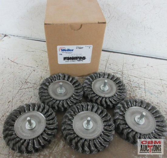 Weiler 17687 4" Stem Mounted Wire Wheels - Set of 5