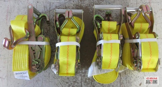 Boxer 2" x 20' Ratchet Tie Downs w/ J Hooks, WLL: 3333LBS - Set of 4