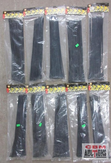 TE 97898 50pc 14" Black Cable Ties - Set of 10