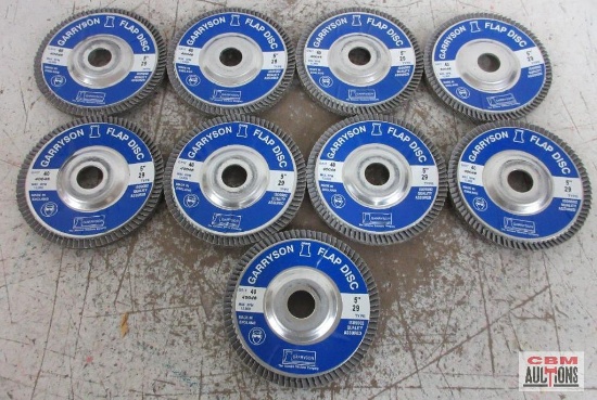 Garryson 40046 5" x 7/8", Flap Discs, Type 29, Grit 40 - Set of 9