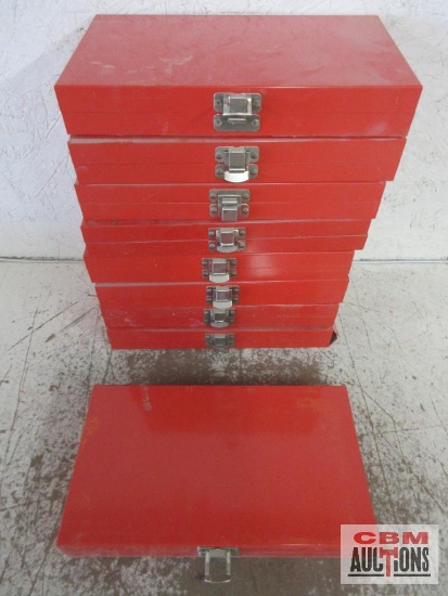 Red Metsl Tool Cases - Set of 9