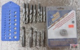 Drill Bit & Screw Extractor Assortment w/ Standard Diamond Drill Bit Sharpening Wheel & Gauge