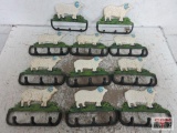CHIDPH1125 Cast Iron Sheep 3 Hook Towel/Key Rack Set of 11