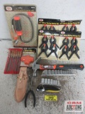 Hand Tools Dual Ratchet, Spring Clamps, Claw Hammer, Needle Files, Leather Plier holder, Pliers,