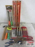 Hand Tools Pliers, Tape Measure, Magnetic Pick Up Tool, Screwdrivers, Claw Hammer, Diamond Files,