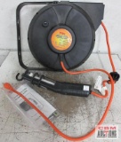 70' Heavy Duty Plastic Retractable Cord Reel w/ Angle Light - Runs