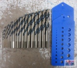 Norseman Short Flat Shank Drill Bit Set w/ Drill Bit Gauge 1/16