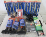 2' Tri-Tap Extension Cords, Cord Winders, 2pc Scissor Sets, His & Her Watches & misc.