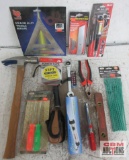 Hand Tools & Misc. Hammer, Tape Measure, Screwdriverws, Level, Square, Utility Knife, Pliers,