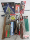 Hand Tools & Misc. Hammer, Tape Measure, Screwdriverws, Level, Square, Utility Knife, Pliers,