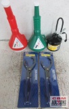 Lincoln Guardian Oil Filter Wrenches, Red/Green Clean Funnels & LuMax 32oz. Oiler w/ 30* Flex Spout