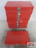 Red Metsl Tool Cases - Set of 9
