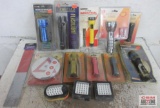 12pc Flashlight Assortment & Reflective Tape Strips