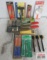 Hand Tool Assortment Wire Brushes, 3pc Offset Screwdrivers, 2pc Screwdrivers, Ice Scraper, 9pc Deep