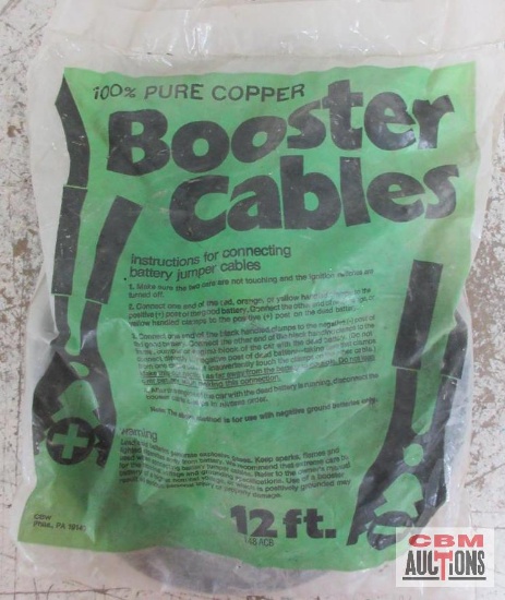 100% Pure Copper 12' Booster Cables