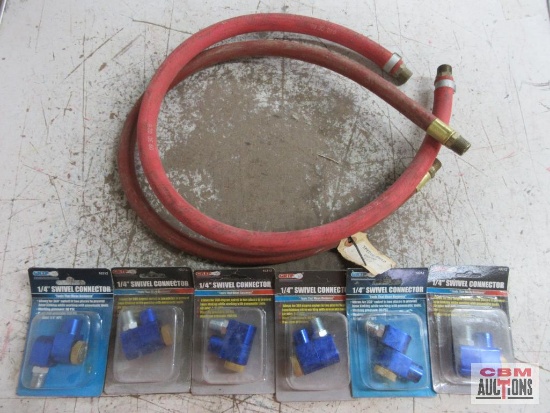 3/8" x 3' Air Hose, 1/2" x 3' Air Hose & 1/4" Swivel Connections