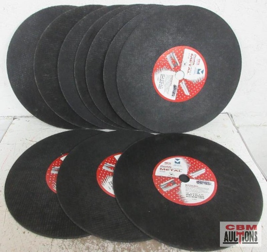 Mercer Abrasives 602020 14" x 3/32" x 1" Cut Off Wheels - Set of 10