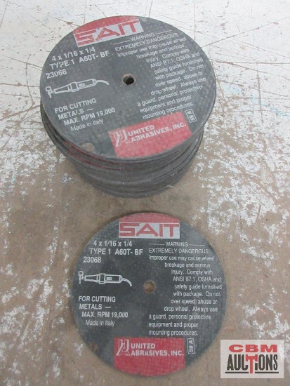 United Abrasives SAIT 4" x 1/16" x 1/4" Cut Off Wheels - Set of 36(+/-)