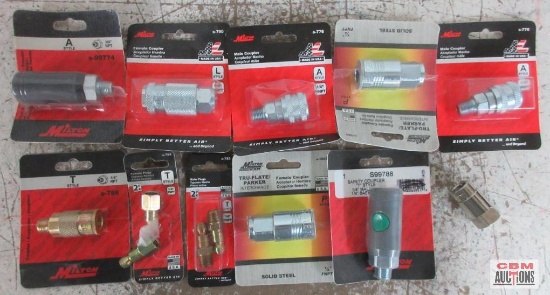 Milton AIr Hose Supplies Push Button Coupler, Safety "T" Coupler, Female Coupler, Male Plugs, Female