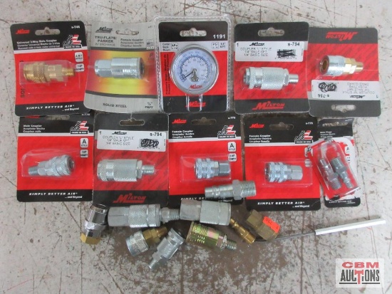 Milton AIr Hose Supplies "L" Style Coupler, Universal 3-Way Male Coupler, "M" Style Coupler, Female