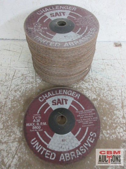United Abrasives Sait Challenger Grinding Wheels 7" x 7/8", A36 - Se of 36(+/-)