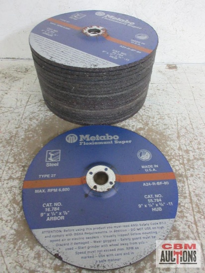 Metabo Flexiamant Super 9" x 1/4" x 5/8" - 11 Grinding Wheels - 19(+/-)