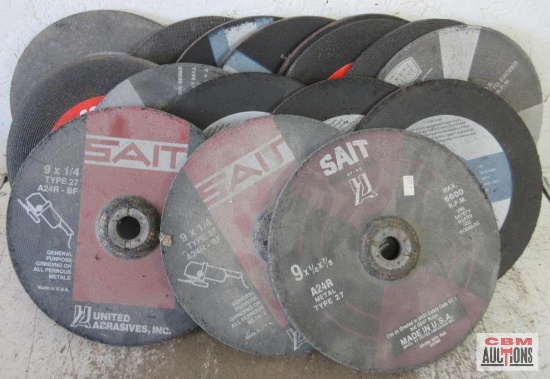 Mixed Brand 9" Grinding Wheel Assortment - Set of 16(+/-)