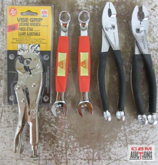 Vise Grip 7WL 7" Locking Wrench Pliers, Pliwrench Pliers & 9/16" Combination Wrenches