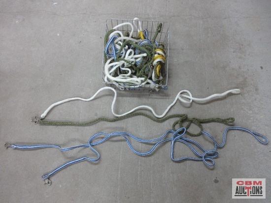 Wire Crate of Assorted Polypropylene Animal Leashes - Set of 20(+/-)