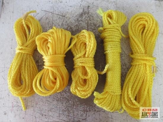 5 Bundles of Yellow Polypropylene Rope